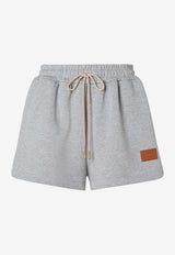 Fendi Logo Patch Drawstring Jersey Shorts Gray FR6749AW8B/T_FENDI-F0TAZ