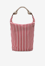 Miu Miu Striped Canvas Shoulder Bag Red 5BE107ILO2I0G/S_MIU-F0ZIZ