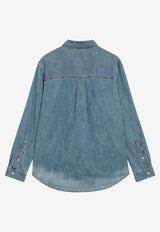 Miu Miu Bleached Chambray Shirt Blue GWC143OOO193K/T_MIU-F0013