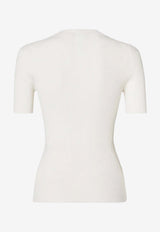 Fendi Ribbed Knit Slim Top White FZXF22AYBX/T_FENDI-F08QQ