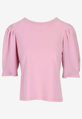 Isabel Marant Maeliss Balloon-Sleeved Blouse Pink TS0311FAA1N41I_40PI