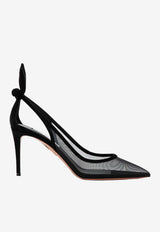 Aquazzura 105 Bow Tie Mesh Pumps Black DENMIDP1FMD/T_AQUA-000