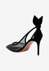 Aquazzura 105 Bow Tie Mesh Pumps Black DENMIDP1FMD/T_AQUA-000