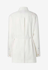 Fendi Logo Patch Belted Jacket White FJ7745AWAI/T_FENDI-F0ZNM