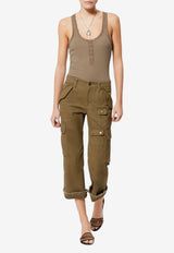 Isabel Marant Helma Ribbed Tank Top Brown TS0318FAD2K02I_50LB