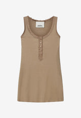 Isabel Marant Helma Ribbed Tank Top Brown TS0318FAD2K02I_50LB