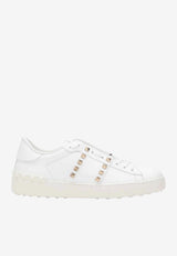 Valentino Untitled Rockstud Leather Sneakers White 9W2S0A01BHS/T_VALE-0BO