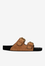 Isabel Marant Lennyo Studded Suede Sandals Brown SD0118FAB2B11S_50CT