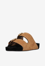 Isabel Marant Lennyo Studded Suede Sandals Brown SD0118FAB2B11S_50CT