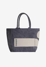 Isabel Marant Small Yenky Canvas Tote Bag Navy PM0002FBD1X07M_02FK