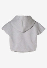 Fendi Logo Patch Cropped Top with Hood Gray FS9798AW8B/T_FENDI-F0TAZ