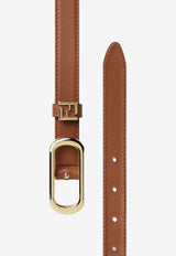 Fendi FF Leather Slim Belt Brown 8C0778A0KK/T_FENDI-F1UJK