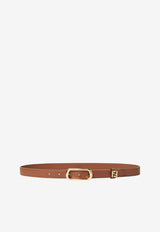 Fendi FF Leather Slim Belt Brown 8C0778A0KK/T_FENDI-F1UJK