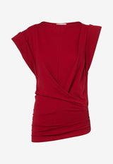Isabel Marant Maisan Draped Top Red TS0207FAA1N41I_70CH