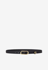 Fendi FF Leather Slim Belt Black 8C0778A0KK/T_FENDI-F0KUR