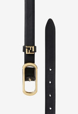 Fendi FF Leather Slim Belt Black 8C0778A0KK/T_FENDI-F0KUR