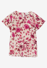 Isabel Marant Tullya Floral Print Blouse Pink HT0356FBD1J11I_40PK