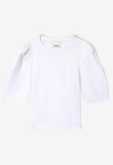 Isabel Marant Maeliss Balloon-Sleeved Blouse White TS0311FAA1N41I_20WH