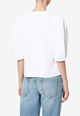 Isabel Marant Maeliss Balloon-Sleeved Blouse White TS0311FAA1N41I_20WH
