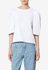 Isabel Marant Maeliss Balloon-Sleeved Blouse White TS0311FAA1N41I_20WH