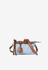 Fendi Mini By The Way FF Denim Shoulder Bag Light Blue 8BS098AY6Q/T_FENDI-F1WM6