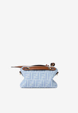 Fendi Mini By The Way FF Denim Shoulder Bag Light Blue 8BS098AY6Q/T_FENDI-F1WM6