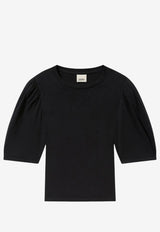 Isabel Marant Maeliss Balloon-Sleeved Blouse Black TS0311FAA1N41I_01BK