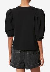 Isabel Marant Maeliss Balloon-Sleeved Blouse Black TS0311FAA1N41I_01BK