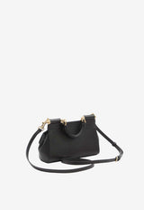 Dolce & Gabbana Small Sicily Top Handle Bag in Grained Leather Black BB7116-B1001-80999