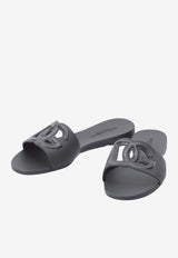 Dolce & Gabbana DG Logo Rubber Slides Black CW2215-AN994-80999