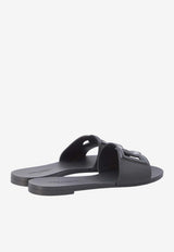 Dolce & Gabbana DG Logo Rubber Slides Black CW2215-AN994-80999