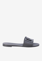 Dolce & Gabbana DG Logo Rubber Slides Black CW2215-AN994-80999