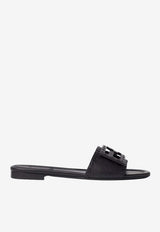 Fendi Baguette Tumbled Leather Slides Black 8R8136AQY2/T_FENDI-F0QA1