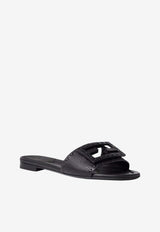Fendi Baguette Tumbled Leather Slides Black 8R8136AQY2/T_FENDI-F0QA1