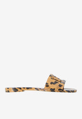 Dolce & Gabbana Leopard Print DG Logo Rubber Slides Brown CW2215-A0017-HY13M