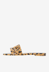 Dolce & Gabbana Leopard Print DG Logo Rubber Slides Brown CW2215-A0017-HY13M