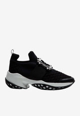 Roger Vivier Viv' Run Crystal Buckle Sneakers Black RVW50624180KOT/T_ROGVI-B999
