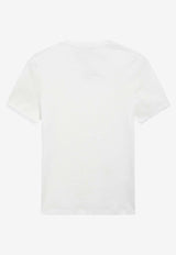 Miu Miu Lace-Trimmed Logo T-shirt White MT2251OOO1951/T_MIU-F0009