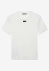 Miu Miu Lace-Trimmed Logo T-shirt White MT2251OOO1951/T_MIU-F0009
