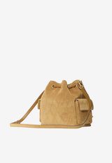 Tory Burch Charlie Quilted Suede Bucket Bag Tobacco 183592--200