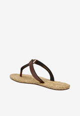 Saint Laurent Babylone Leather Thong Sandals Beige 869729DWEDD/S_YSL-6036