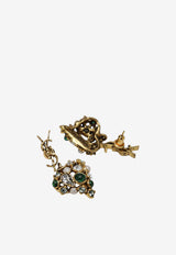 Saint Laurent Cassandre Heart Crystal Earrings Gold 872867Y15VR/S_YSL-9238