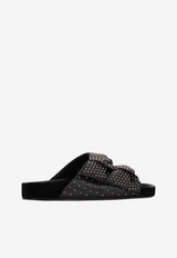 Isabel Marant Lennyo Bow Strap Sandals Black SD0277FAD1A08S_BKSI