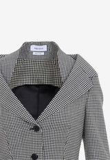 Single-Breasted Gingham Check Blazer