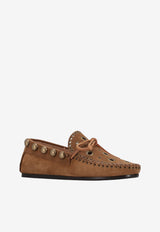 Isabel Marant Fitza Studded Suede Loafers Brown MC0019FDD1A21S_50CO