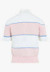 Striped Mock-Neck Top