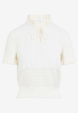 Pointelle High-Neck Top