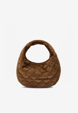 Saint Laurent Icarino Hobo Bag in Quilted Suede Brown 8516891U807/S_YSL-2916