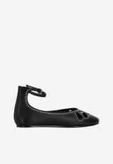 Isabel Marant Bloris Studded Leather Flats Black BN0025FAD1A14S_BKSI