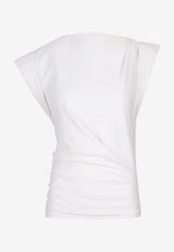 Isabel Marant Maisan Draped Top  White TS0207FAA1N41I_20WH
